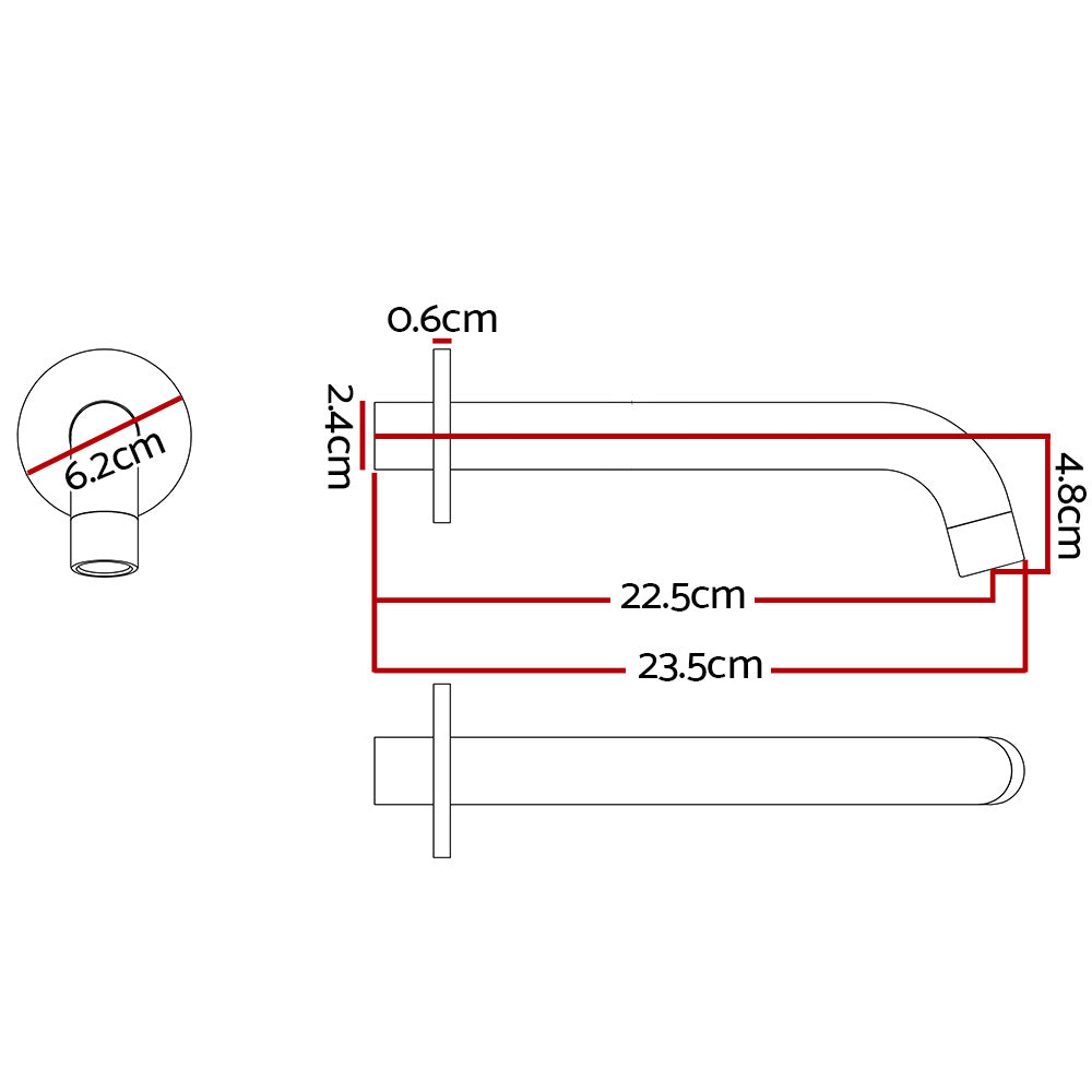Cefito Wall Bath Spout with Anti-Splash Aerator Brass Chrome