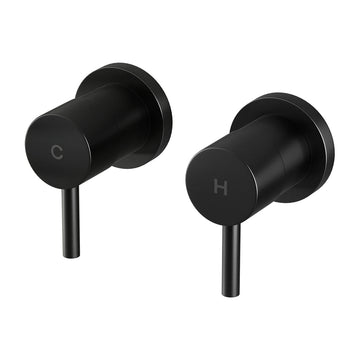 Cefito Basin Twin Tap with Ceramic Disc Cartridge Matte Black