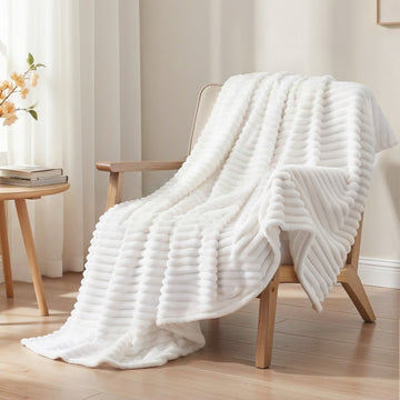 Giselle Fleece Throw Blanket 127x152cm Soft Lightweight Grey