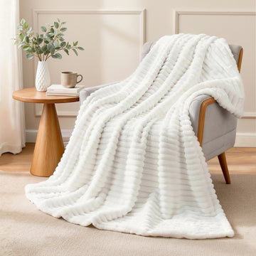Giselle Fleece Throw Blanket 203x230cm Soft Lightweight Grey