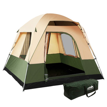 Weisshorn 4-Person Camping Tent PU3000 Water Resistant Green