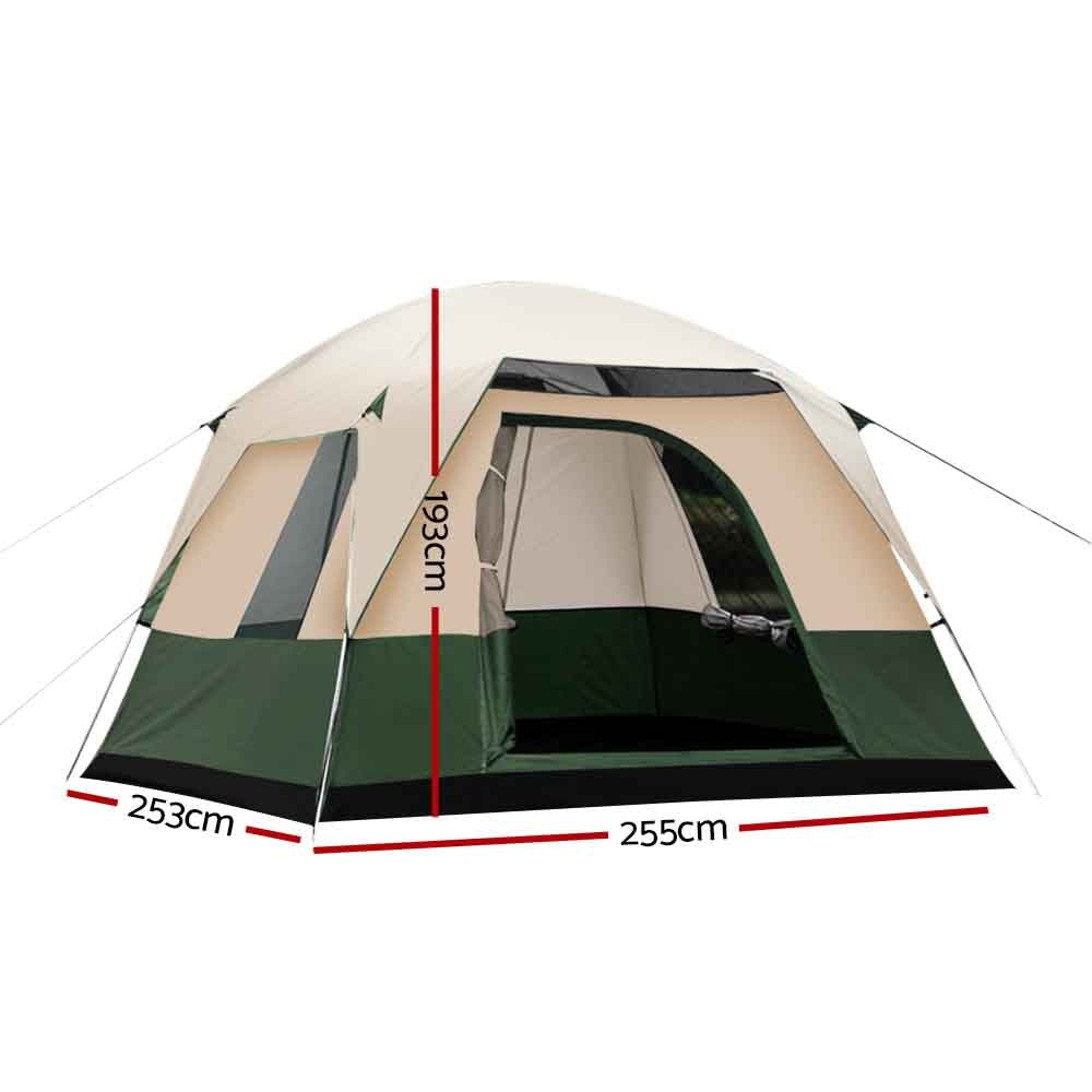 Weisshorn 4-Person Camping Tent PU3000 Water Resistant Green