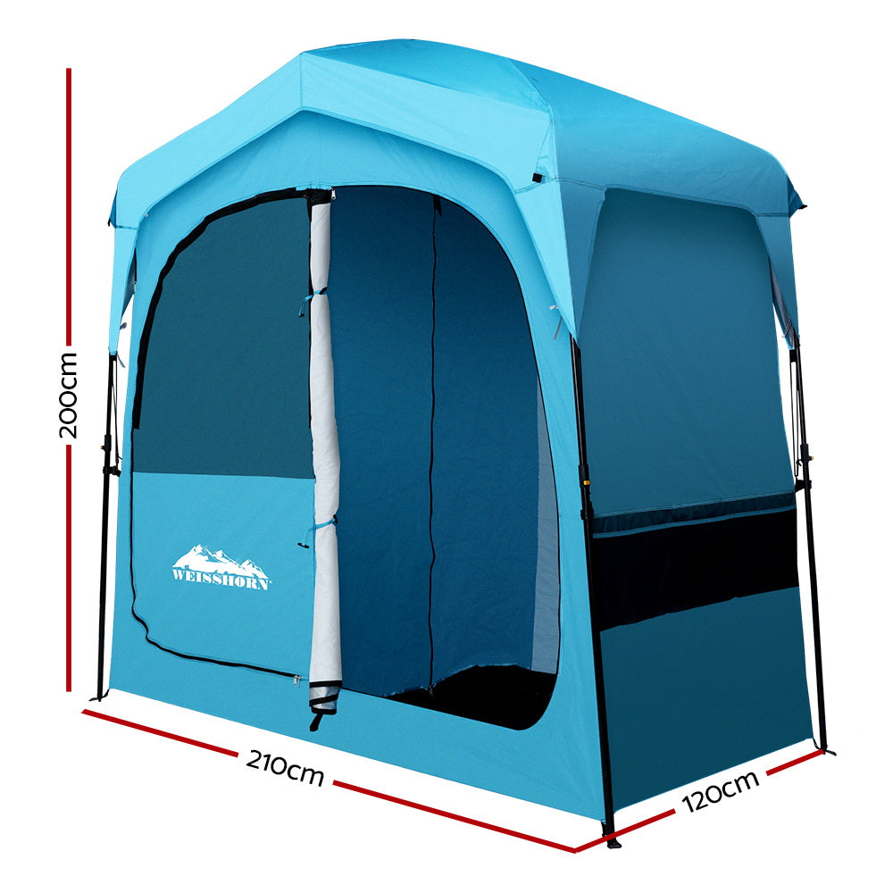 Weisshorn Pop-up Camping Shower Toilet Tent Privacy Portable 2-3 Blue
