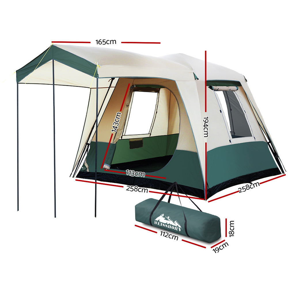Weisshorn Pop Up Dome Tent 4-Person 258cm Green