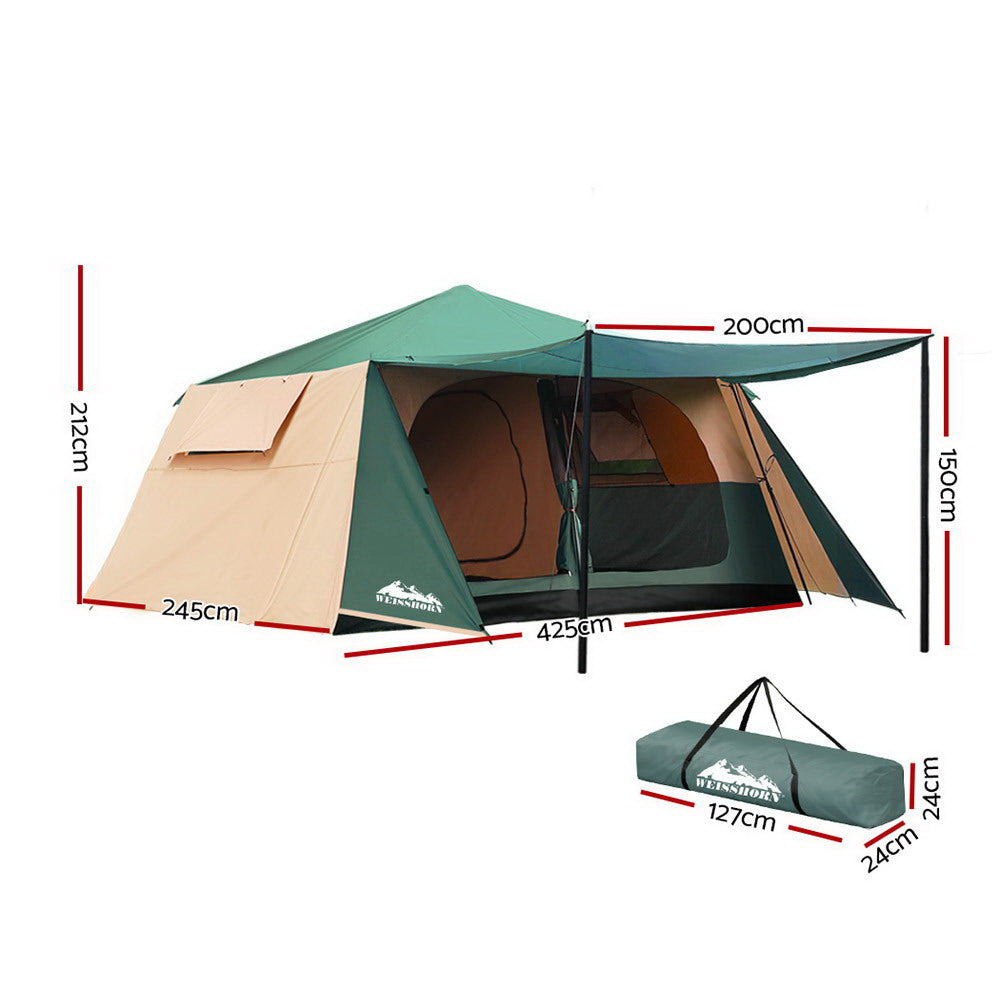 Weisshorn 8-Person Pop Up Dome Tent Green