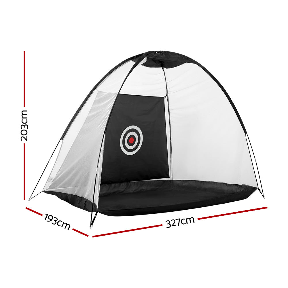 Everfit Golf Practice Net 3m Portable Driving Target Tent Black