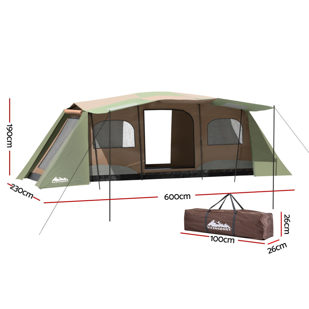 Weisshorn Instant 10-Person Camping Tent Weather Protection Green