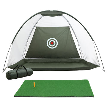 Everfit Portable Golf Practice Net with Mat Bullseye Target 3m Green