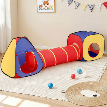 Keezi 3-in-1 Pop Up Kids Play Tent Tunnel Castle