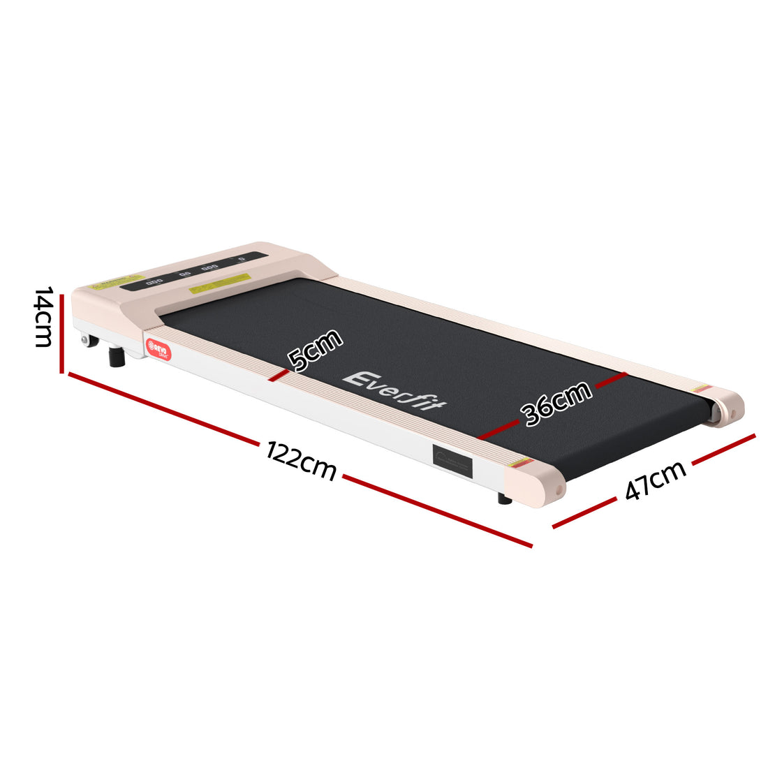 Everfit Walking Pad Treadmill Under Desk 360mm Pink