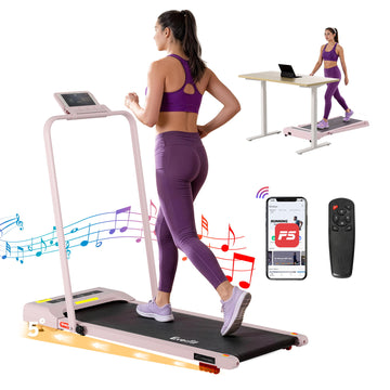 Everfit Walking Pad Under Desk Treadmill with Incline Pink 380mm