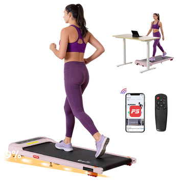 Everfit Walking Pad Under Desk Treadmill with Incline Pink 400mm