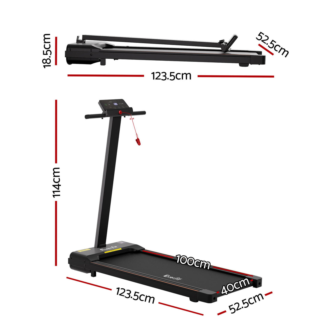 Everfit Walking Pad Treadmill 2-in-1 Foldable 40cm 12 Programs APP