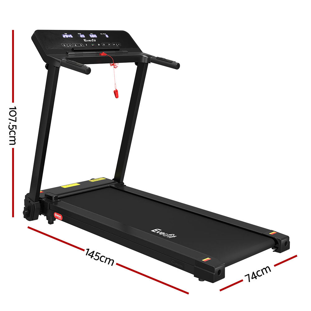 Everfit Foldable Treadmill 12 Training Programs Digital LCD Black