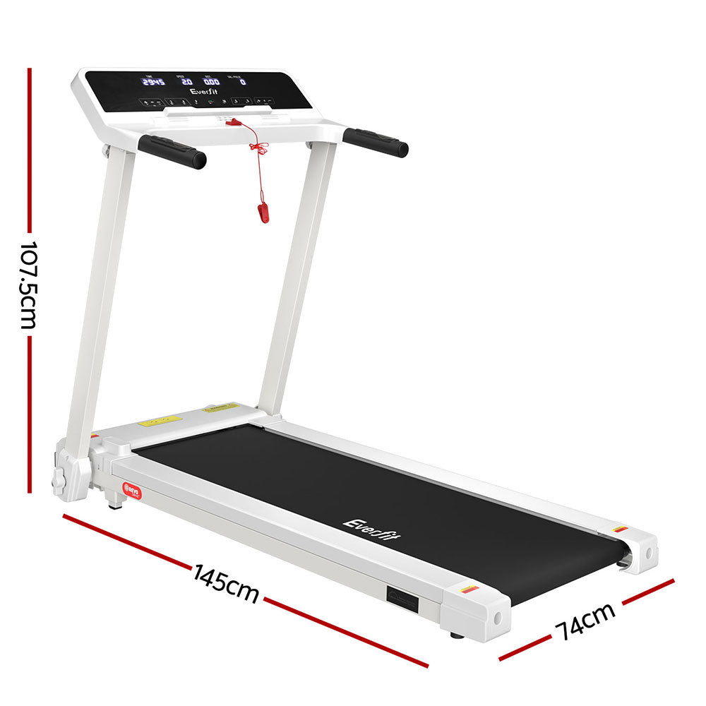 Everfit Foldable Treadmill 12 Training Programs Digital LCD White