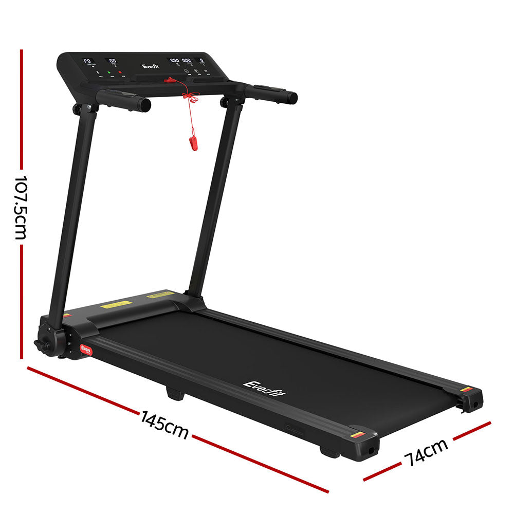 Everfit Foldable Treadmill 12 Training Programs Digital LCD Black