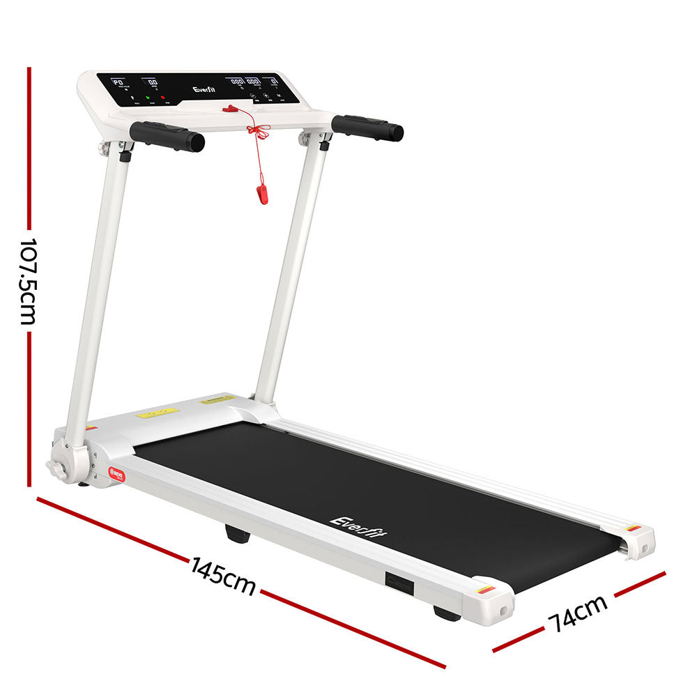 Everfit Foldable Treadmill 12 Training Programs Digital LCD White