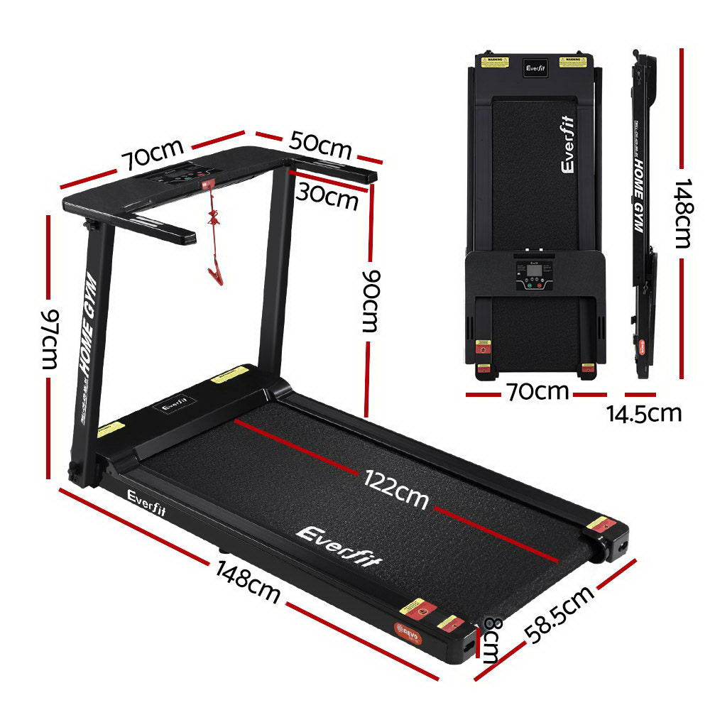 Everfit Electric Treadmill Black 2.5HP 12 Speed Levels 120kg Foldable Home Gym