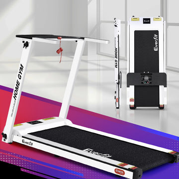 Everfit Electric Treadmill White 2.5HP 12 Speed Levels 120kg Foldable Home Gym