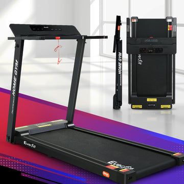 Everfit Folding Treadmill Cardio Workout 450mm Belt Black