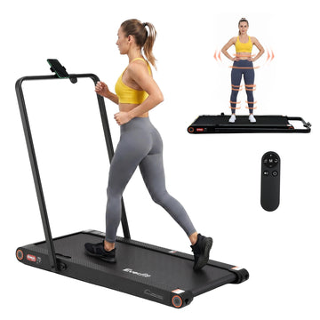 Everfit 4 in 1 Vibration Walking Pad Treadmill 380mm Black Premium