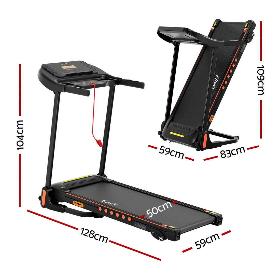 Everfit Foldable Home Treadmill with Incline 16km/h 2.0HP