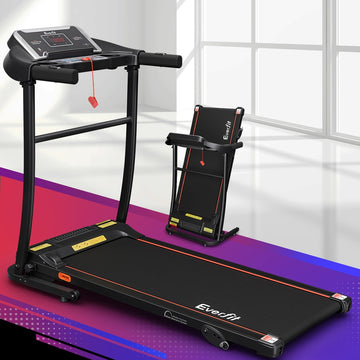 Everfit Electric Treadmill 1-12km/h 3-Level Manual Incline Black