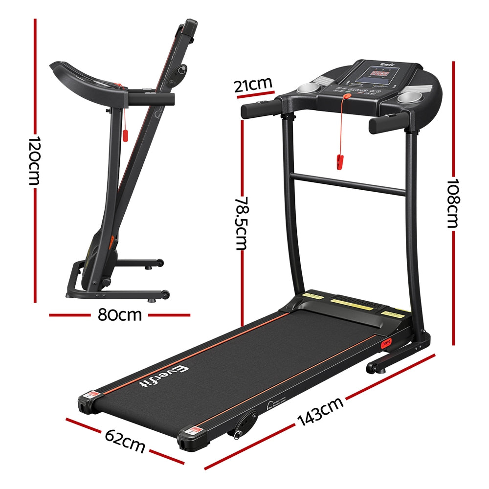 Everfit Folding Treadmill Cardio Exercise Equipment 100kg Black