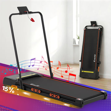 Everfit Walking Pad Treadmill Auto Incline 14km/h 3.2HP Black