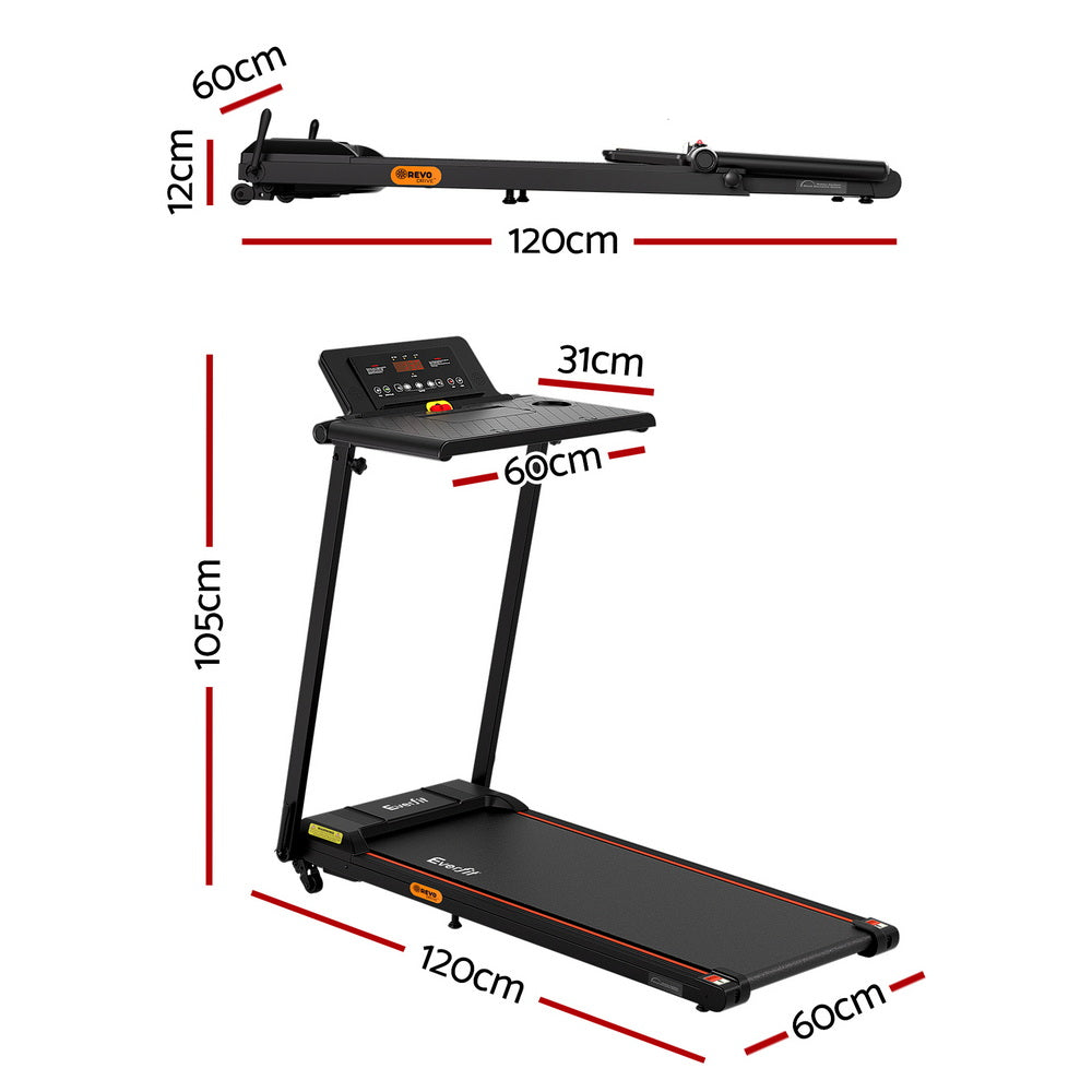 Everfit Work and Walk Treadmill with Desktop 14km/h 2.5HP Black