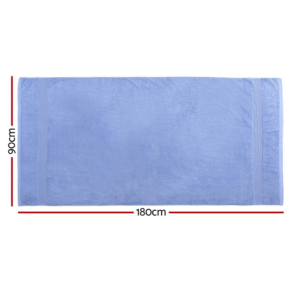 2 Pack Bath Sheets Ultra Soft 100% Cotton 550GSM Blue