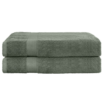 Premium Cotton Bath Sheets 2 Pack Extra Large 550gsm Green