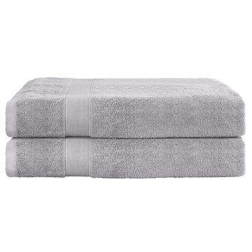 Premium Cotton Bath Sheets 2 Pack Extra Large 550gsm Grey