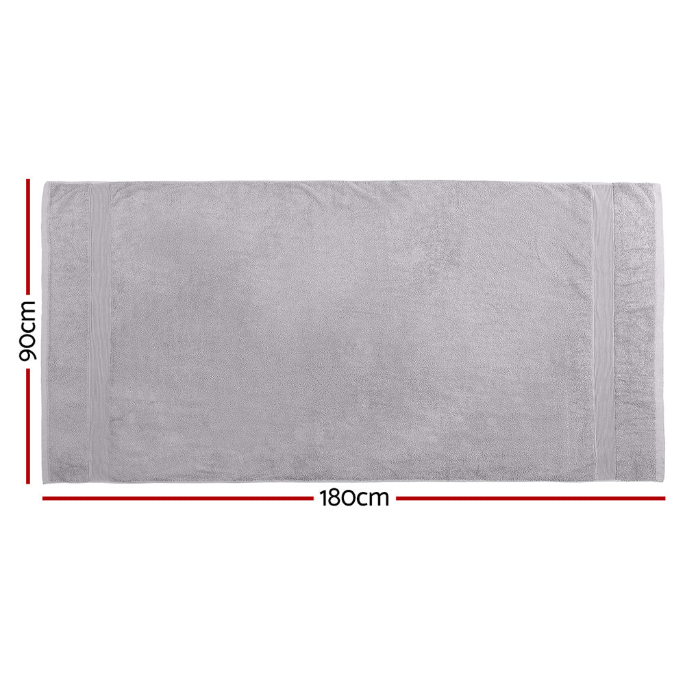 Premium Cotton Bath Sheets 2 Pack Extra Large 550gsm Grey
