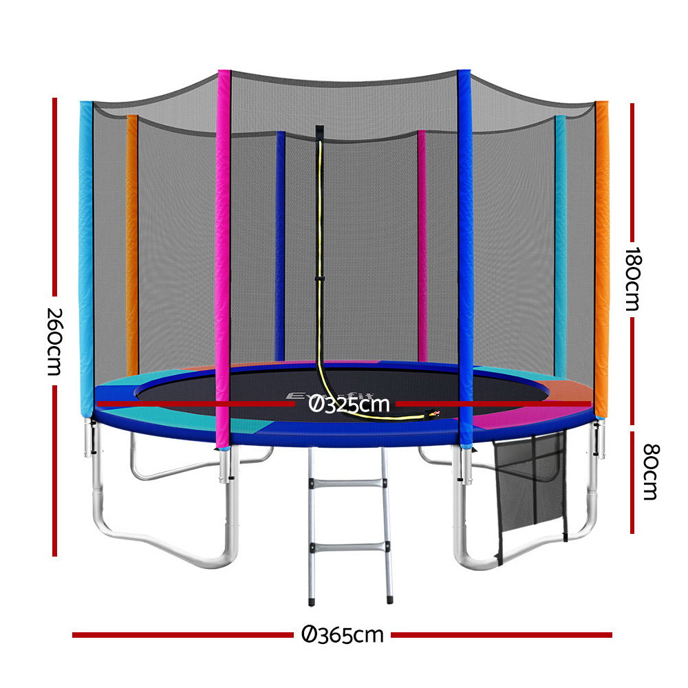 Everfit 12ft Kids Trampoline with Safety Net and Ladder