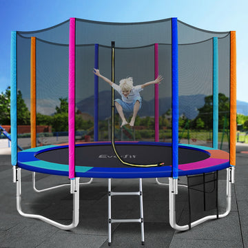 Everfit 12ft Kids Trampoline with Safety Net and Ladder