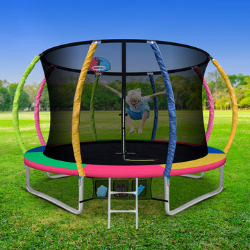 Everfit 10ft Kids Trampoline with Safety Net and Ladder