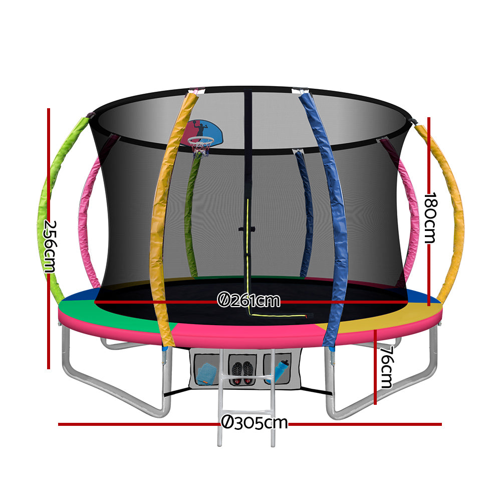 Everfit 10ft Kids Trampoline with Safety Net and Ladder