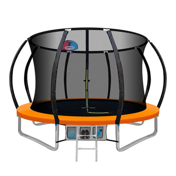 Everfit Kids Trampoline with Safety Net and Ladder 10FT Orange