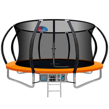 Everfit Kids Trampoline with Safety Net and Ladder 12FT Orange