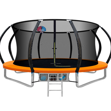 Everfit Kids Trampoline with Safety Net and Ladder 14FT Orange