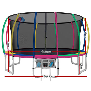 Everfit Kids Trampoline with Safety Net and Ladder 16FT Multi
