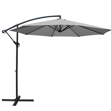 Instahut Cantilever Umbrella Side Post UV50+ 3m Grey