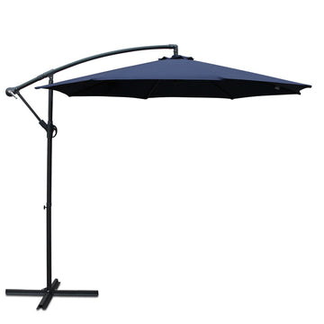 Instahut Cantilever Umbrella UV50+ 3m Navy