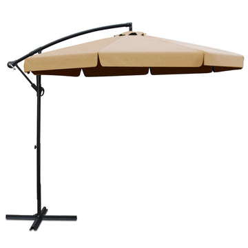 Instahut Cantilever Umbrella UV50+ 3m Beige