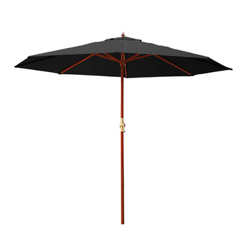 Instahut Outdoor Umbrella Centre Post UV50+ 3m Black