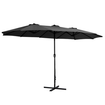 Instahut Outdoor Umbrella with Tilt UV50+ 4.57m Black