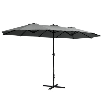 Instahut Outdoor Umbrella with Tilt UV50+ 4.57m Charcoal
