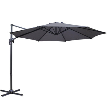 Instahut Cantilever Umbrella 360 Degree Tilt UV50+ 3m Charcoal