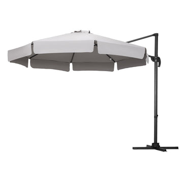 Instahut Side Post Umbrella 360 Rotatable UV50+ 3m Grey
